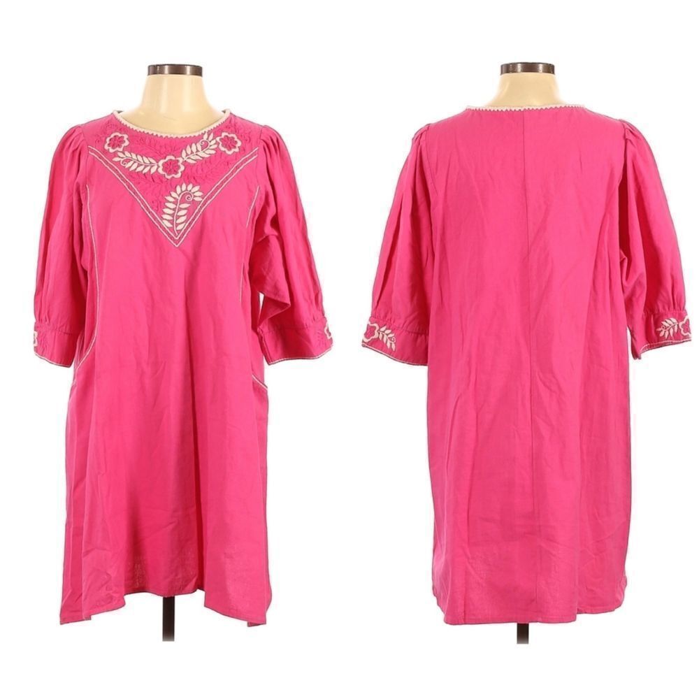 OLE SAN MIGUEL Cotton Embroidered House Dress L